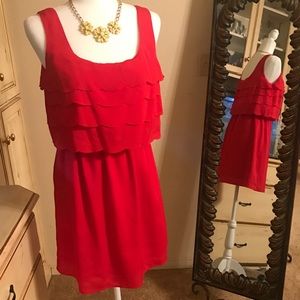 Gianni Bini Red Scalloped Dress Small